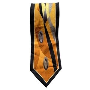 NEW Giorgio Brutini Silk Necktie Black and Gold Abstract Tie
